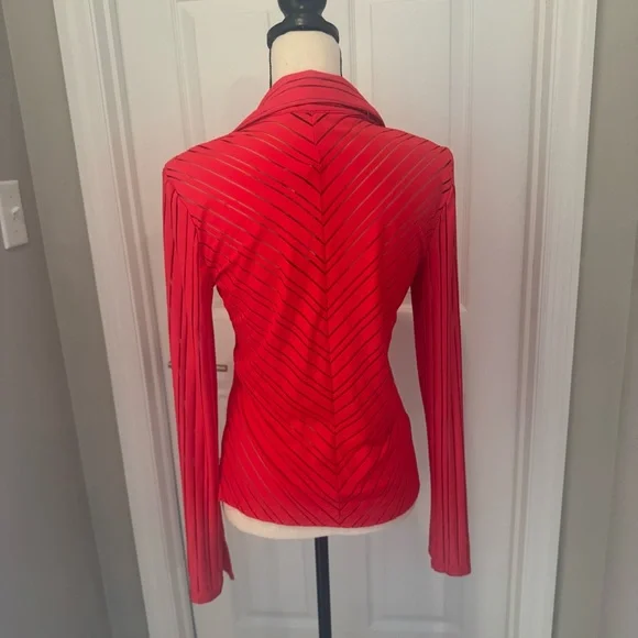 Guess Red Striped Button Down Shirt L. NWT - Picture 4 of 9